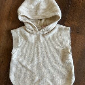 Zara Beige Hooded Knit Vest